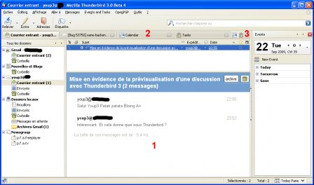 Thunderbird 3 beta 4, sept. 2009 Thunderbird 3 beta 4